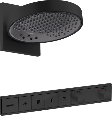 Hansgrohe Rainfinity Showerhead 250 3-Jet 2.5 GPM with RainSelect Thermostatic Trim for 4 Functions