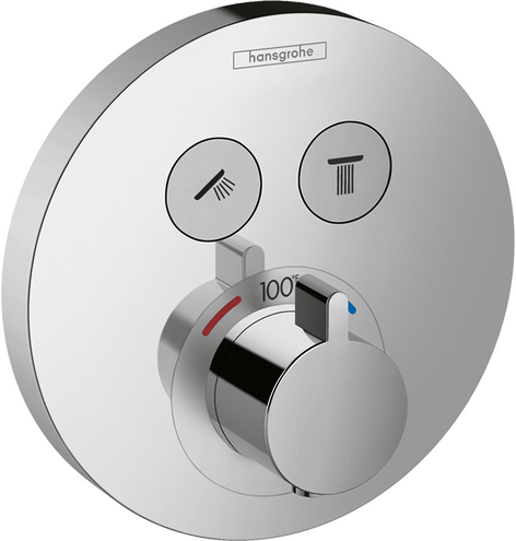 Hansgrohe ShowerSelect S Thermostatic Trim for 2 Functions Round