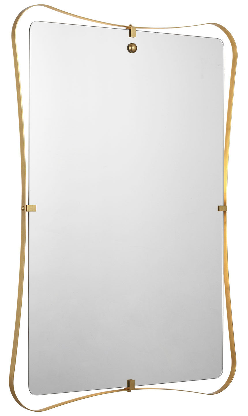 Visual Comfort Signature Barnes Color-Select Backlit Mirror in Hand-Rubbed Antique Brass