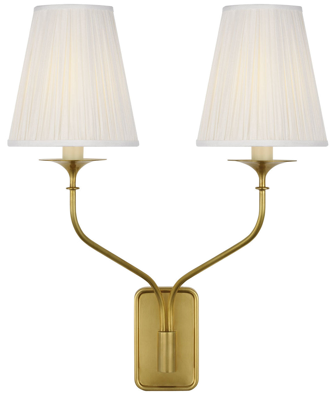 Visual Comfort Signature Knox Double Wall Sconce in Hand-Rubbed Antique Brass