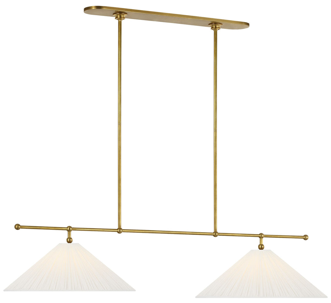 Visual Comfort Signature Soren Linear Chandelier in Hand-Rubbed Antique Brass