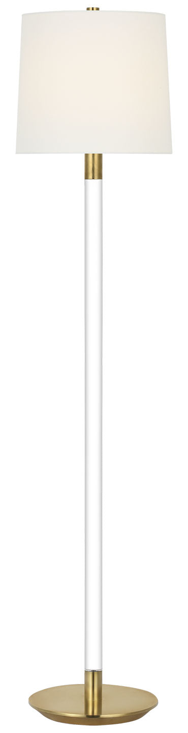 Visual Comfort Signature Riga Cordless Floor Lamp in Crystal and Hand-Rubbed Antique Brass