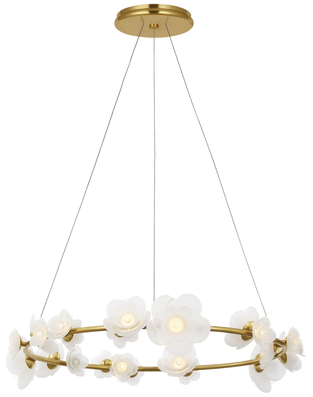 Visual Comfort Signature Petaluma Ring Chandelier in Soft Lacquered Brass