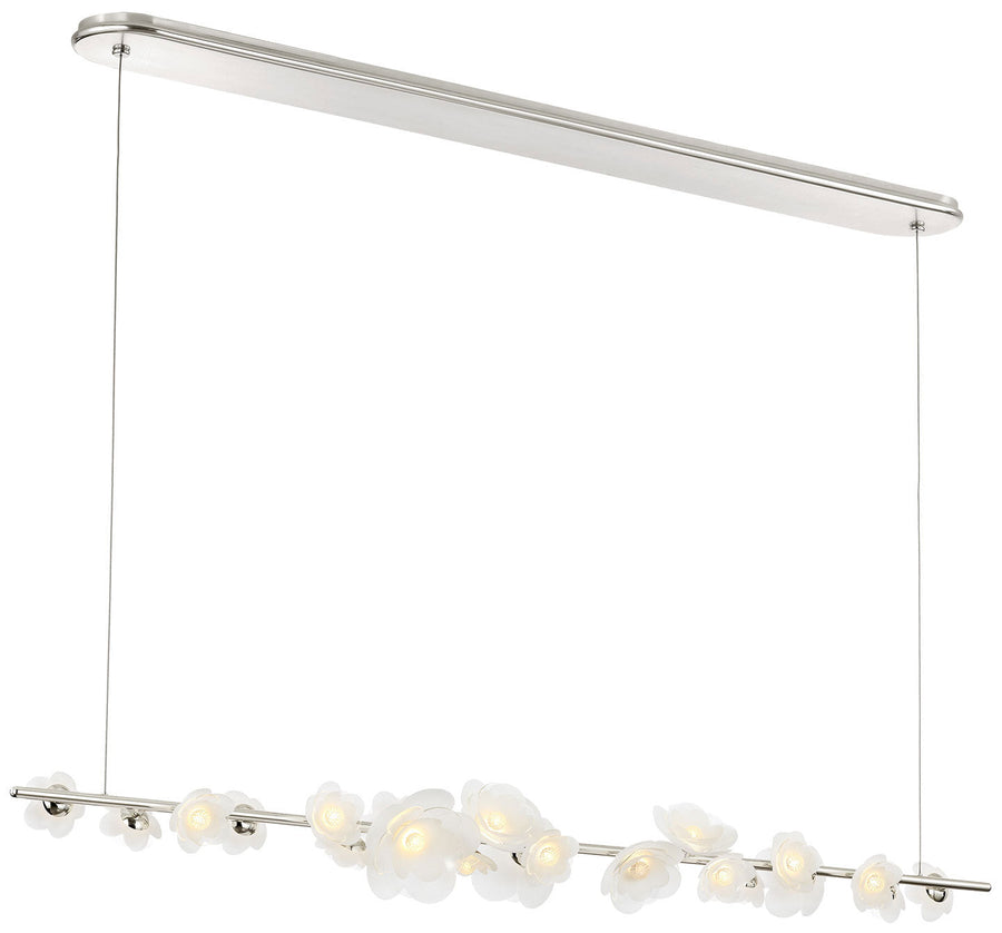 Visual Comfort Signature Petaluma Linear Chandelier in Soft Silver