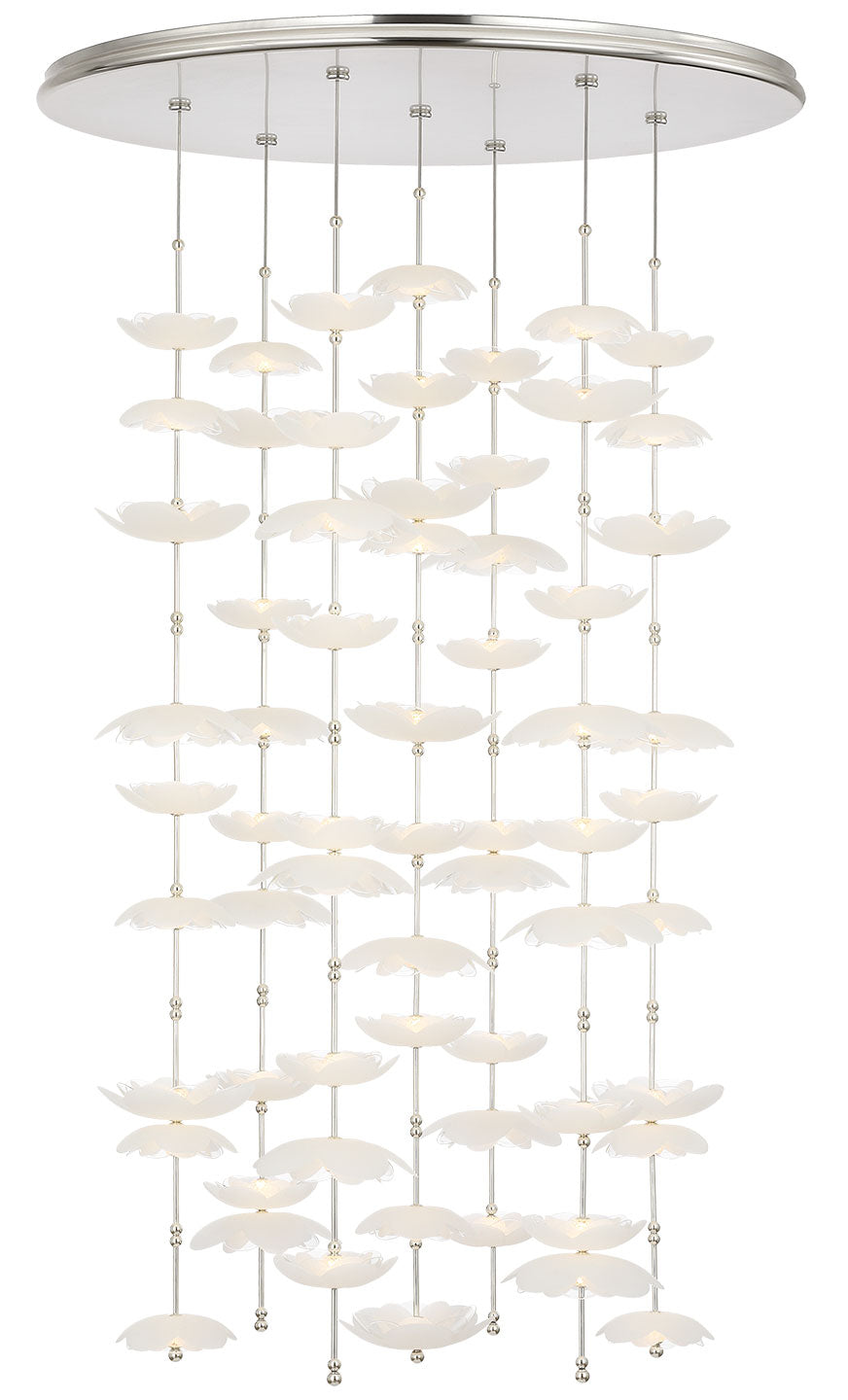 Visual Comfort Signature Petaluma Cascading Chandelier in Soft Silver