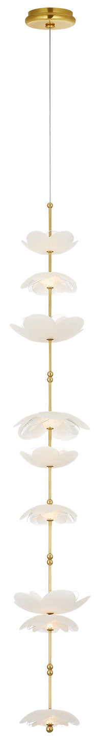 Visual Comfort Signature Petaluma Vertical Pendant in Soft Lacquered Brass (view 2)