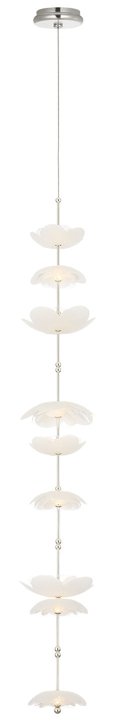 Visual Comfort Signature Petaluma Vertical Pendant in Soft Silver