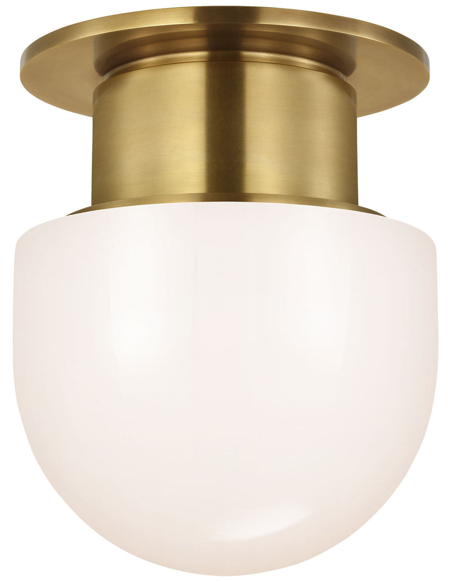Visual Comfort Signature Callan Ceiling Flush Light in Antique-Burnished Brass