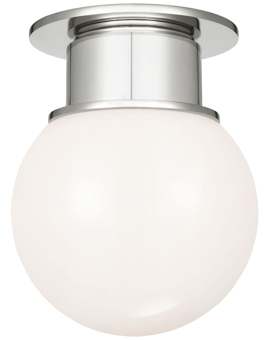 Visual Comfort Signature Callan Globe Ceiling Flush Light in Polished Nickel