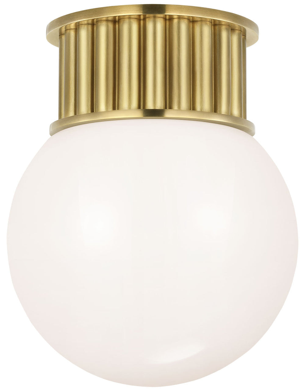 Visual Comfort Signature Nolan Globe Ceiling Flush Light in Antique Burnished Brass