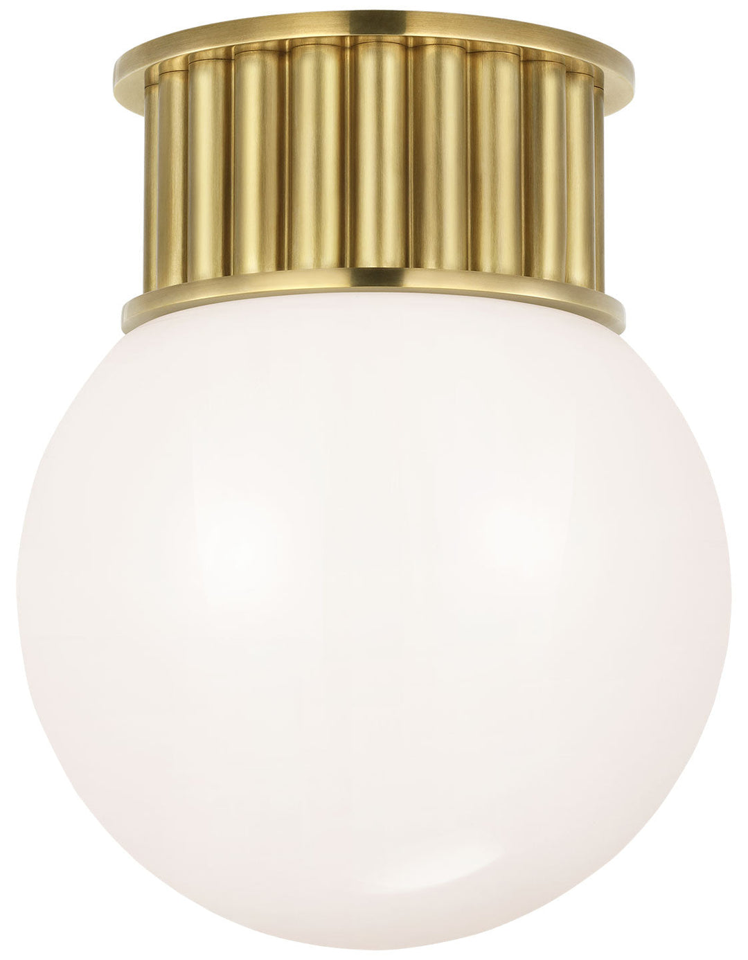 Visual Comfort Signature Nolan Globe Ceiling Flush Light in Antique Burnished Brass