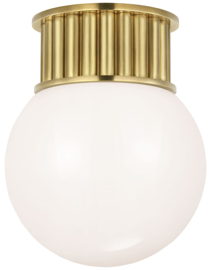 Visual Comfort Signature Nolan Globe Ceiling Flush Light in Antique Burnished Brass