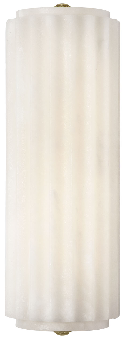 Visual Comfort Signature Madden Wall Sconce in Alabaster and Antique-Burnished Brass