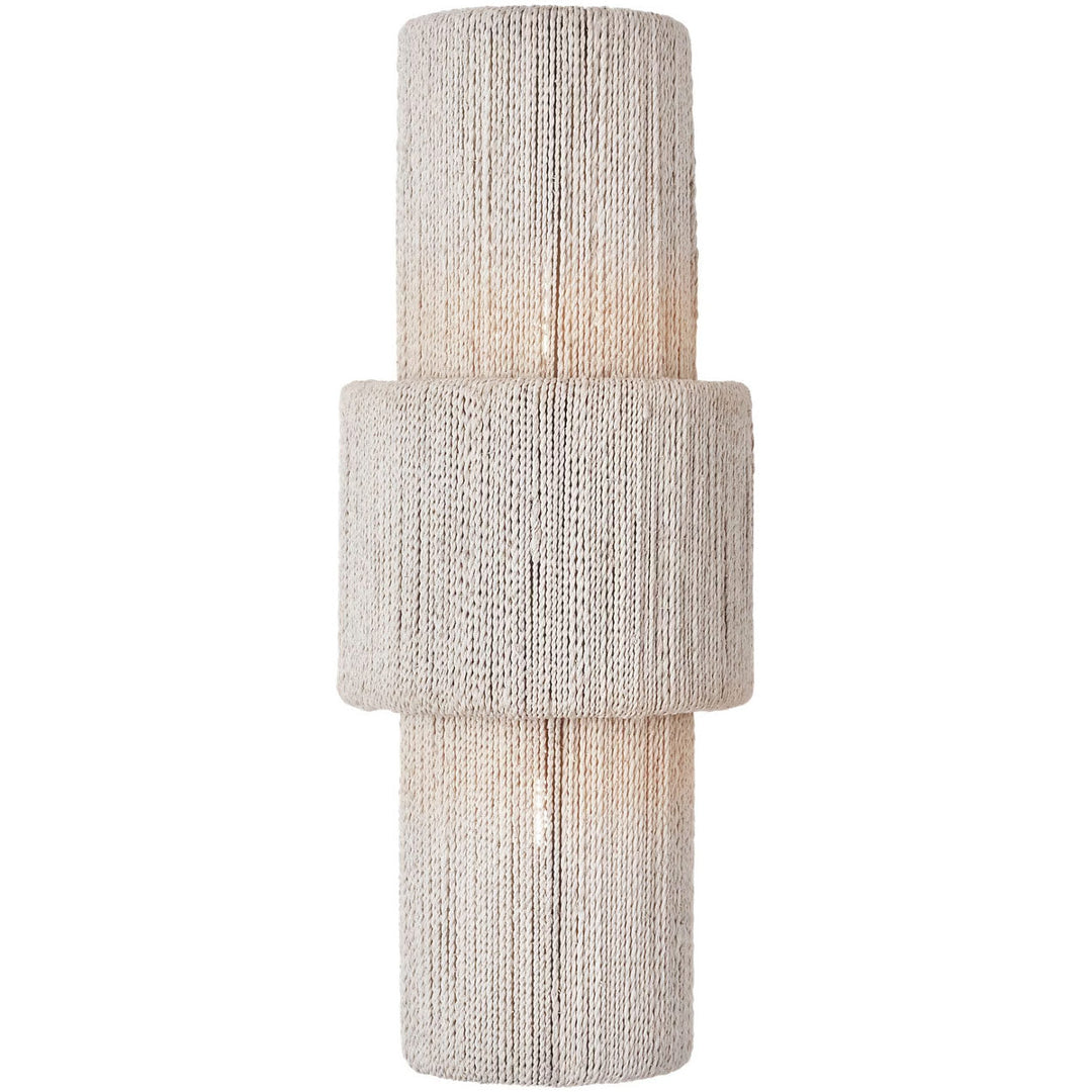 Visual Comfort Signature Dorado Wall Sconce in Antique-Burnished Brass and Washed Abaca
