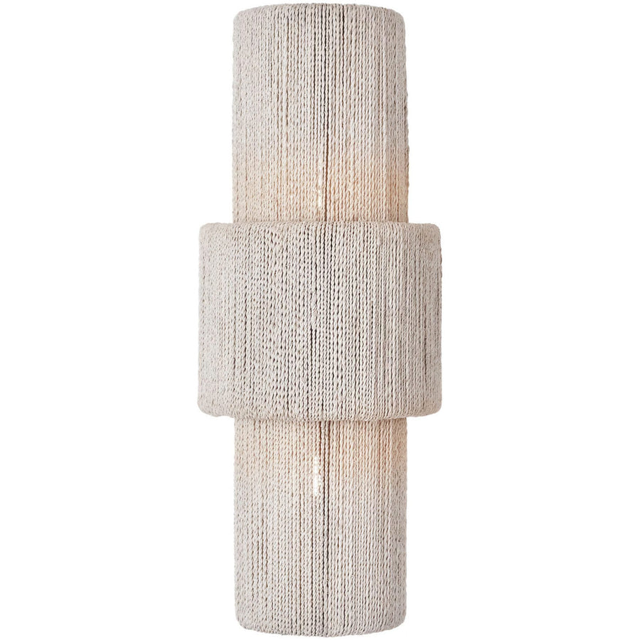 Visual Comfort Signature Dorado Wall Sconce in Antique-Burnished Brass and Washed Abaca