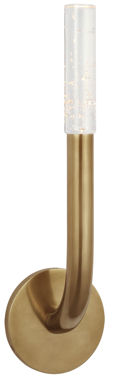Visual Comfort Signature Rousseau Curved Tube Wall Sconce in Antique-Burnished Brass