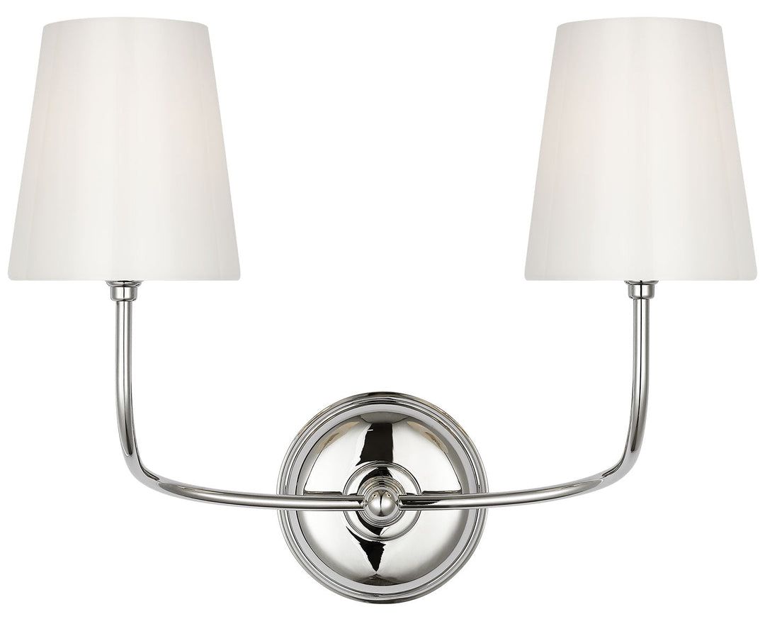 Visual Comfort Signature Vendome Glass Bathroom Vanity Light in Polished Nickel