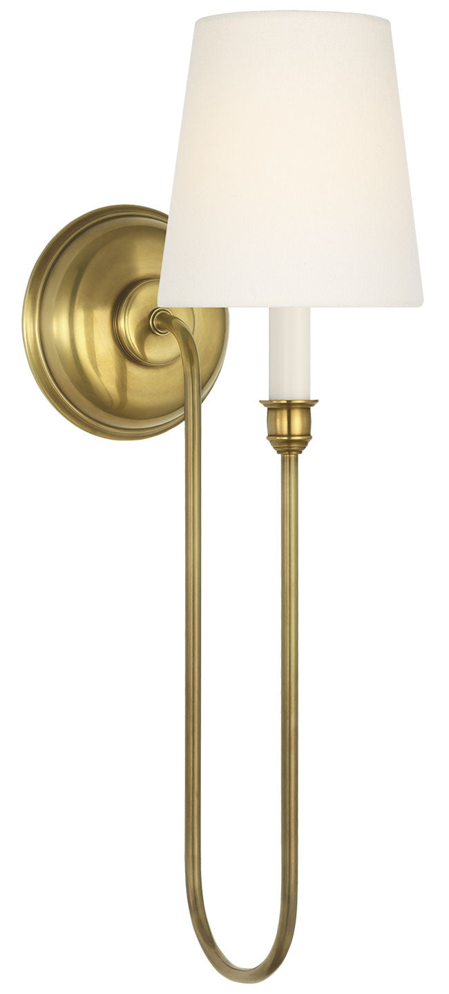 Visual Comfort Signature Vendome Deep Arm Wall Sconce in Hand-Rubbed Antique Brass