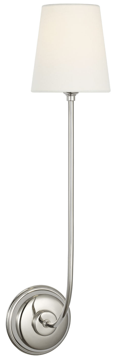 Visual Comfort Signature Vendome Tall Wall Sconce in Polished Nickel