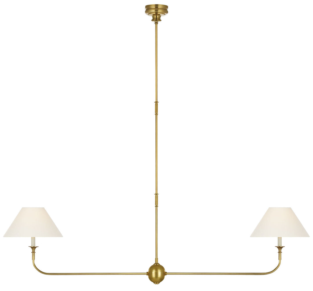 Visual Comfort Signature Piaf Linear Pendant in Hand-Rubbed Antique Brass