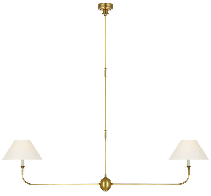 Visual Comfort Signature Piaf Linear Pendant in Hand-Rubbed Antique Brass