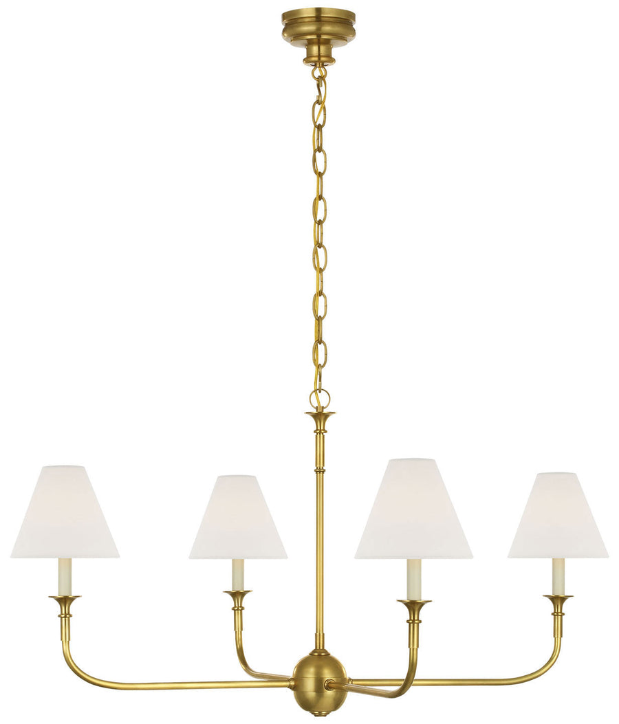 Visual Comfort Signature Piaf Chain Hung Chandelier in Hand-Rubbed Antique Brass