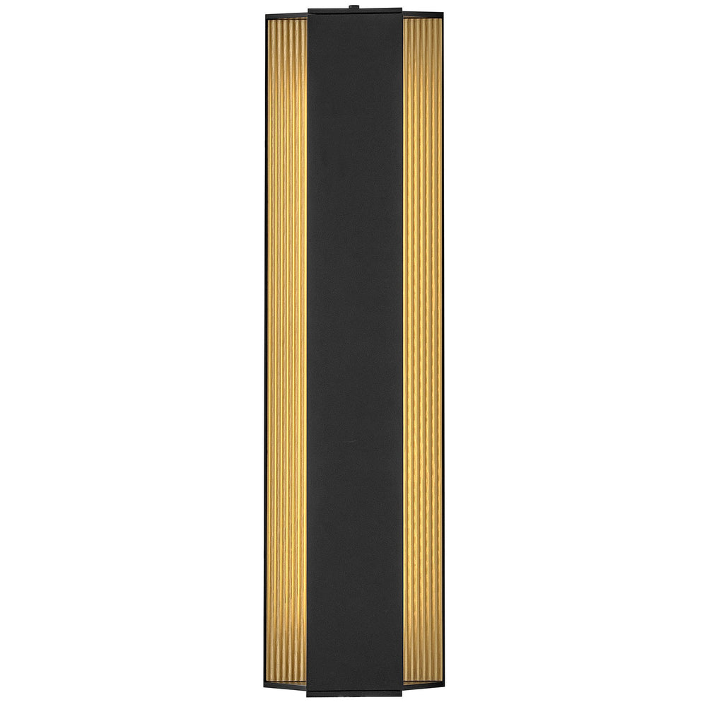 Hinkley Strata Outdoor Wall Light in Black / Gold Leaf