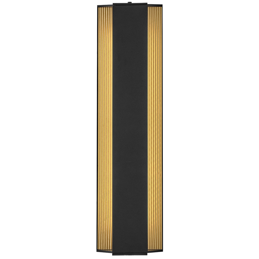 Hinkley Strata Outdoor Wall Light in Black / Gold Leaf