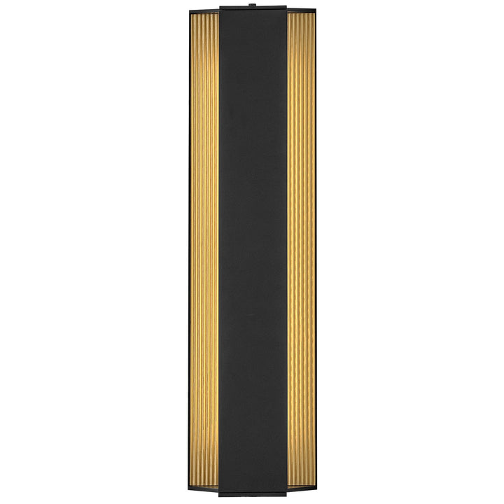 Hinkley Strata Outdoor Wall Light in Black / Gold Leaf