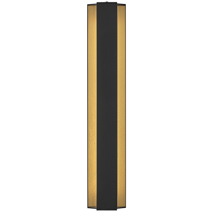 Hinkley Strata Outdoor Wall Light in Black / Gold Leaf (view 2)