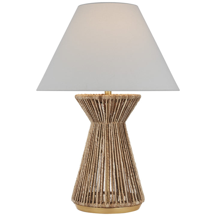 Visual Comfort Signature - CHA 8016NAB/AB-L - LED Table Lamp - Antigua - Natural Abaca and Antique-Burnished Brass