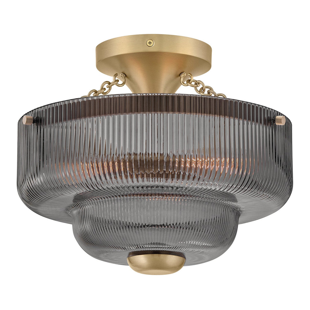 Hinkley - 48571LCB-SM - LED Semi-Flush Mount - Adella - Lacquered Brass