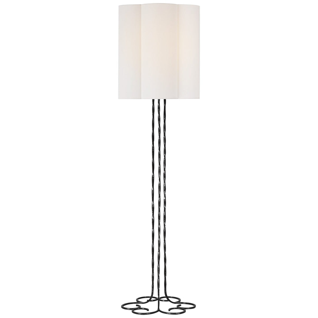 Visual Comfort Signature Shae Scallop Floor Lamp in Aged Iron
