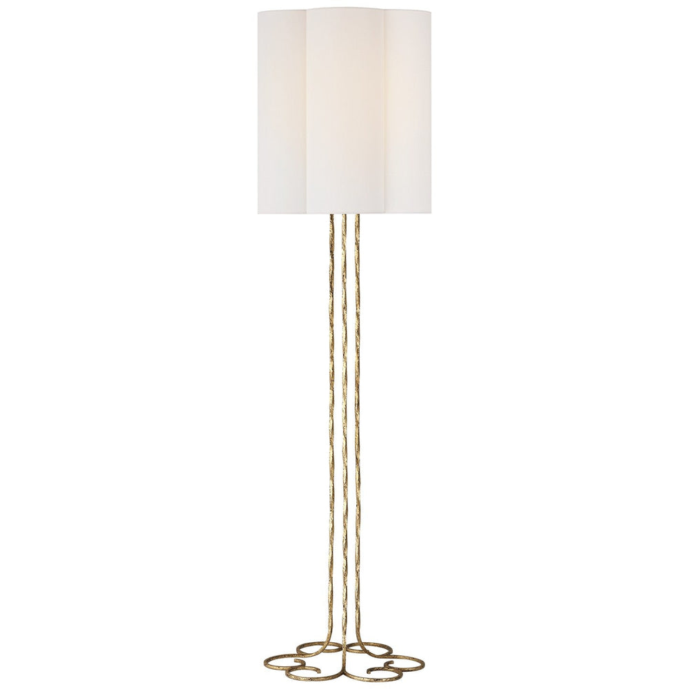 Visual Comfort Signature Shae Scallop Floor Lamp in Gilded Iron