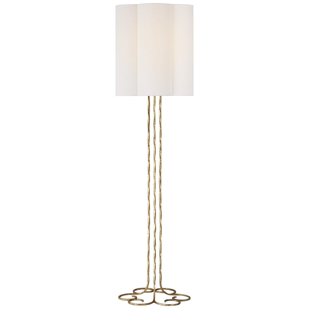 Visual Comfort Signature Shae Scallop Floor Lamp in Gilded Iron