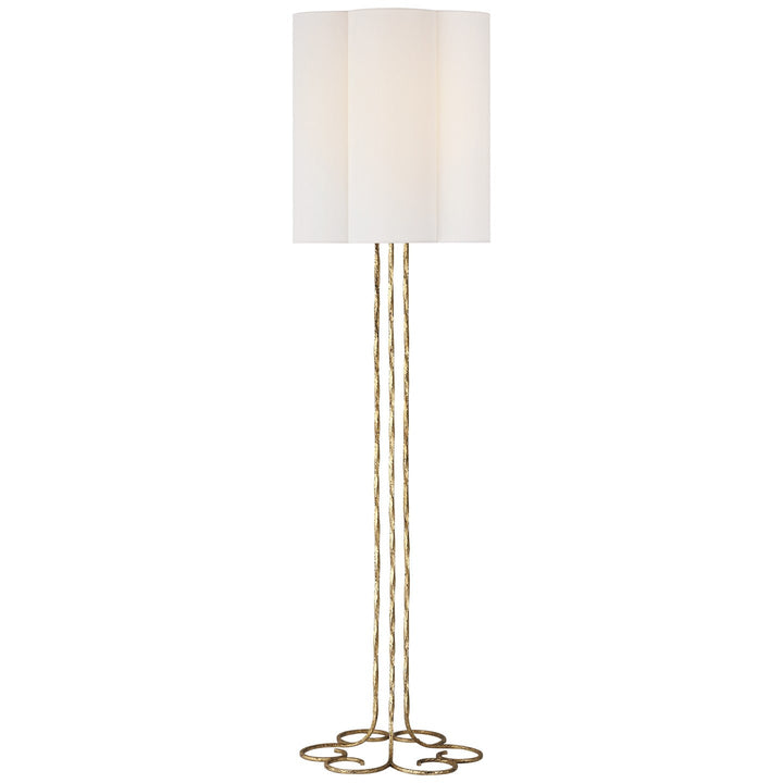 Visual Comfort Signature Shae Scallop Floor Lamp in Gilded Iron