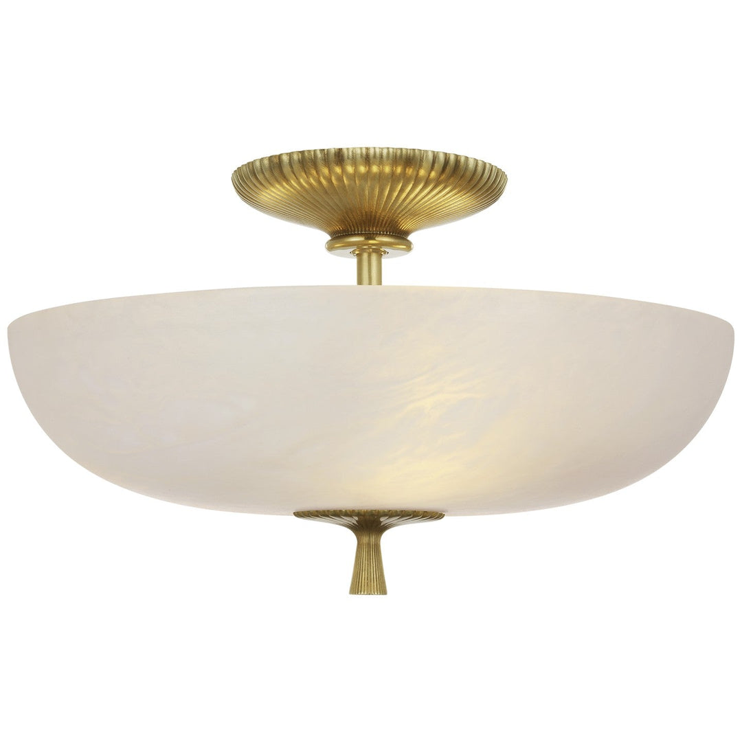 Visual Comfort Signature Pascal Semi Flush Ceiling Light in Hand-Rubbed Antique Brass
