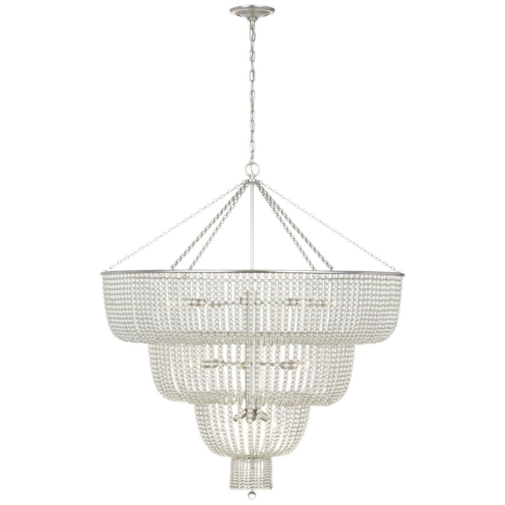 Visual Comfort Signature Jacqueline Basket Chandelier in Burnished Silver Leaf
