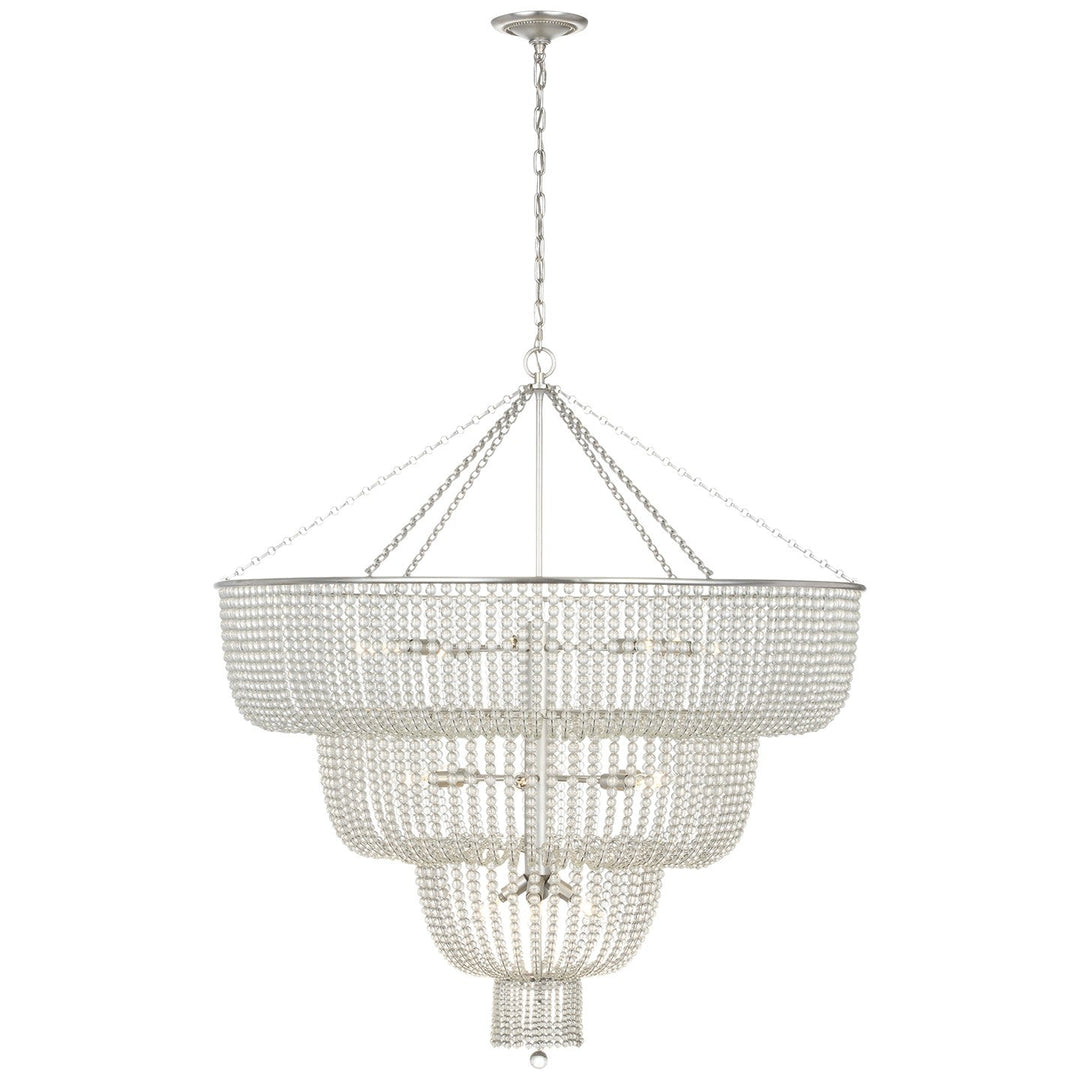 Visual Comfort Signature Jacqueline Basket Chandelier in Burnished Silver Leaf