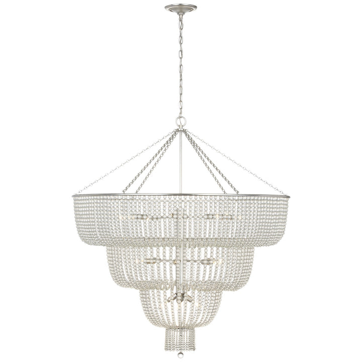 Visual Comfort Signature Jacqueline Basket Chandelier in Burnished Silver Leaf