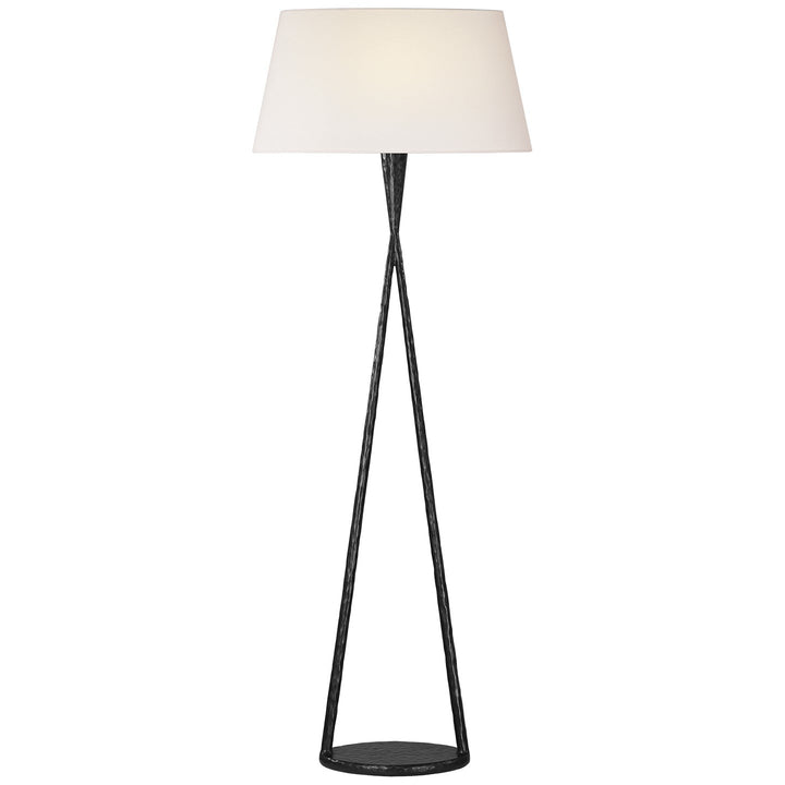 Visual Comfort Signature Cesta Floor Lamp in Aged Iron