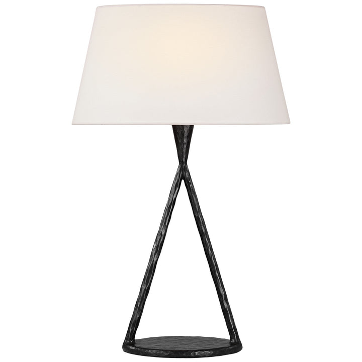 Visual Comfort Signature Cesta Table Lamp in Aged Iron