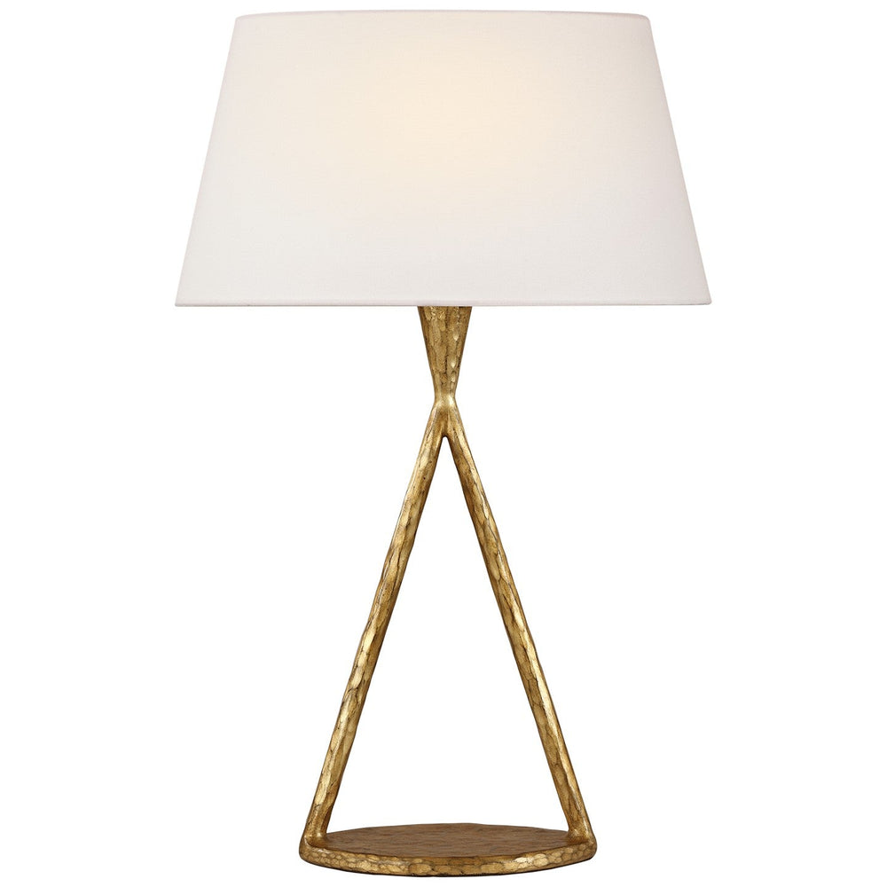 Visual Comfort Signature Cesta Table Lamp in Gilded Iron
