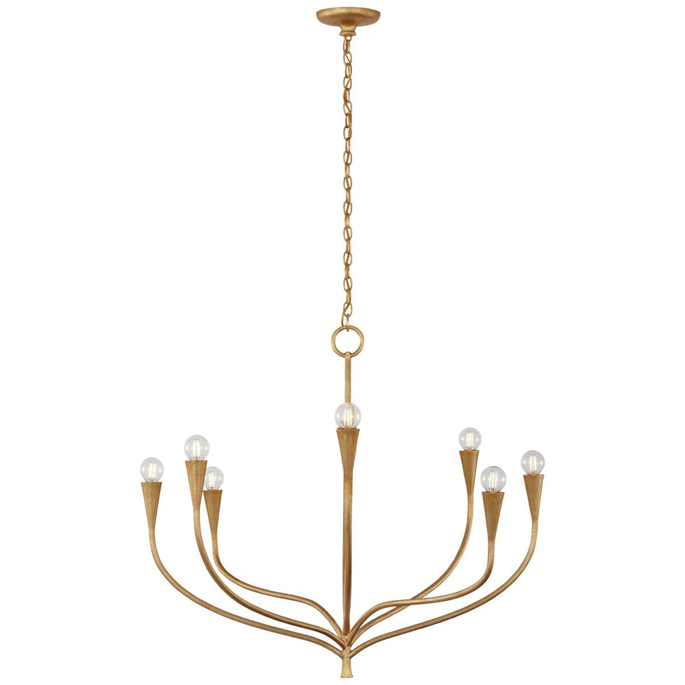 Visual Comfort Signature Marini Chandelier in Antique Gold Leaf