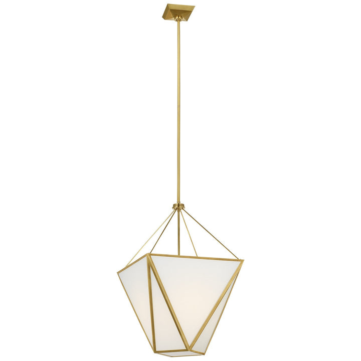 Visual Comfort Signature Lorino Tapered Pendant in Hand-Rubbed Antique Brass