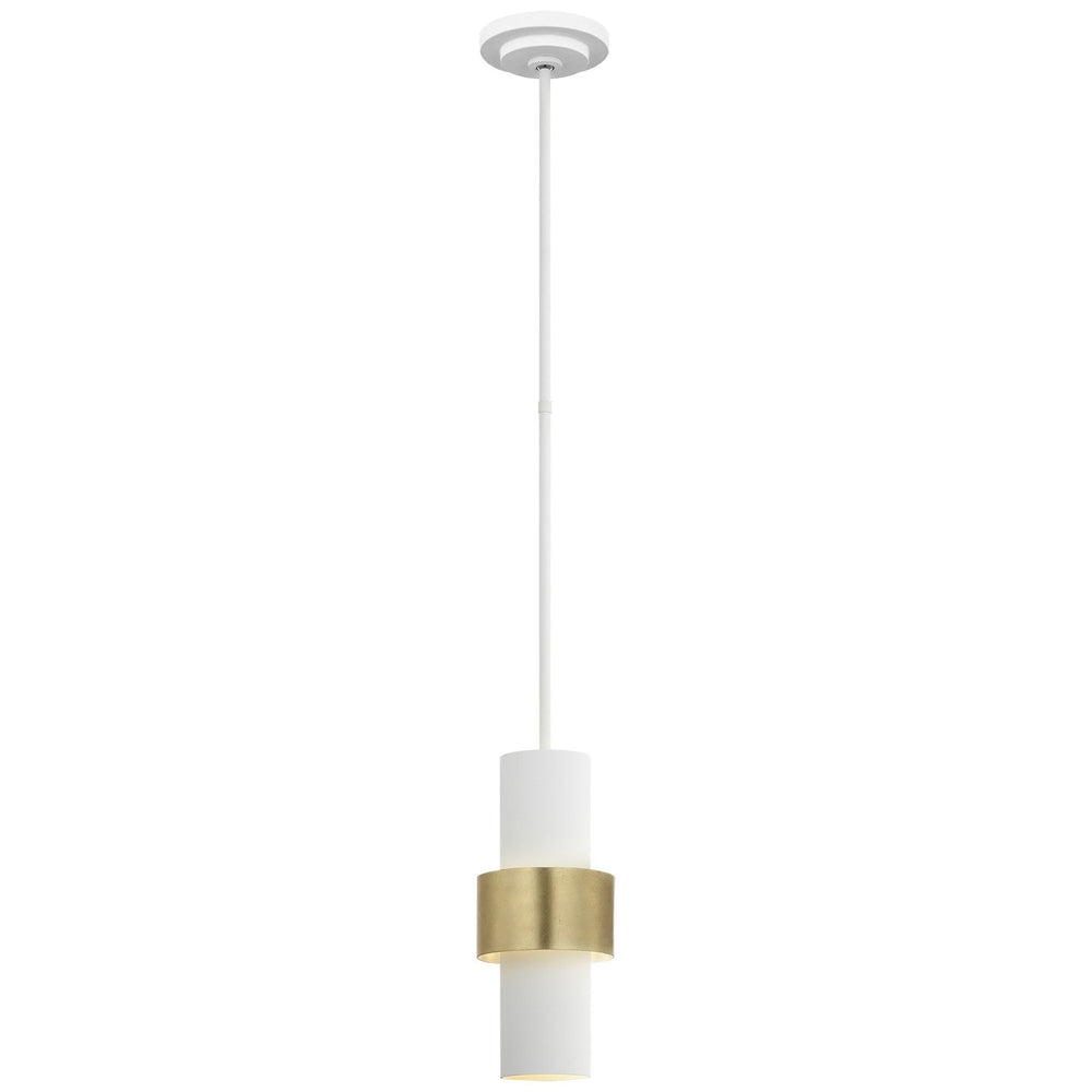 Visual Comfort Signature Chalmette Mini Pendant in Plaster White and Gild