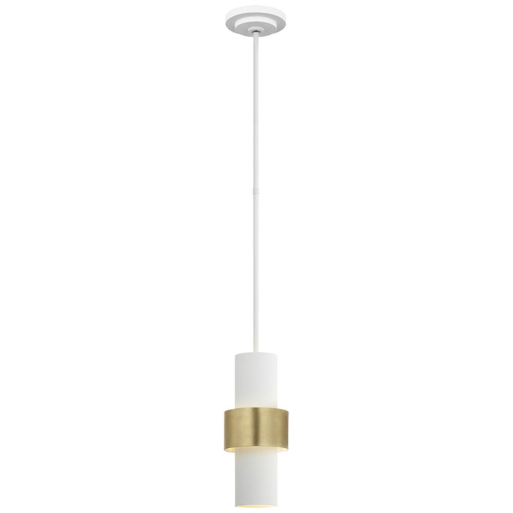 Visual Comfort Signature Chalmette Mini Pendant in Plaster White and Gild