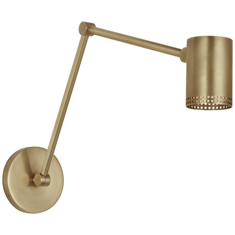 Visual Comfort Signature Precision Double Swing-arm Library Wall Light in Antique-Burnished Brass