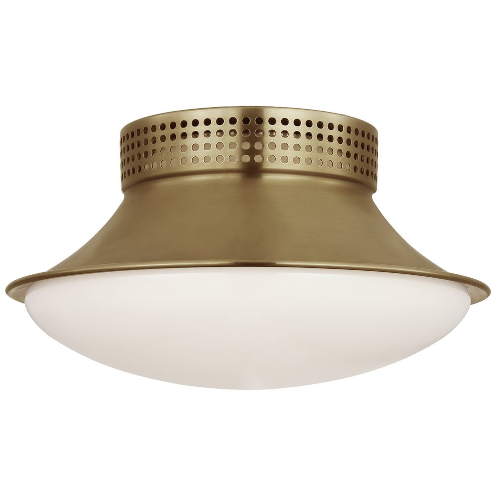 Visual Comfort Signature Precision Wide Bulb Ceiling Flush Light in Antique-Burnished Brass