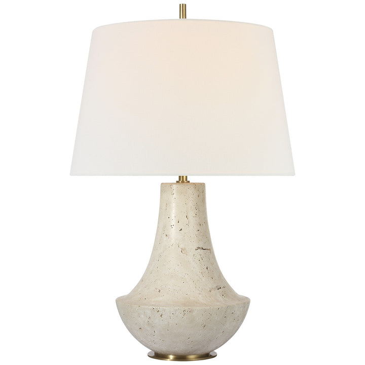 Visual Comfort Signature Kefi Table Lamp in Natural Travertine